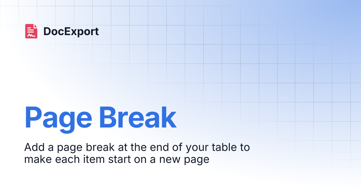 Page Break | DocExport